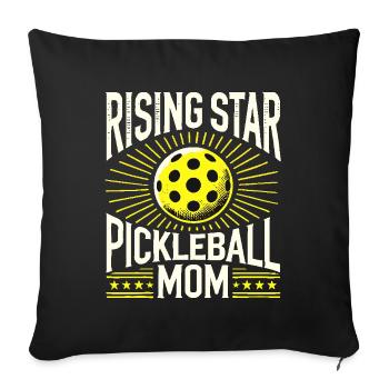 Rising Star Pickleball Mom - Sofa pillowcase 17,3'' x 17,3'' (45 x 45 cm) - black - Front