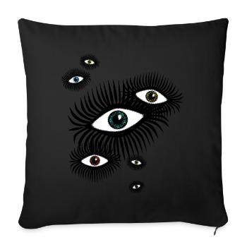 sixties eyes 60s 7 Augen psychedelic - Sofakissenbezug 45 x 45 cm - Schwarz - Vorne
