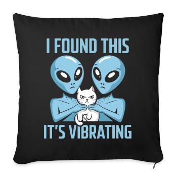 Alien Cat Discovery - Sofa pillowcase 17,3'' x 17,3'' (45 x 45 cm) - black - Front