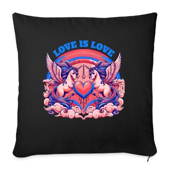 L’amour est l’amour Bleu - Housse de coussin décorative 45 x 45 cm - noir - Devant