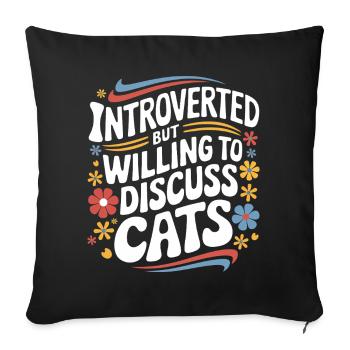 Introverti, antisocial, introverti - Housse de coussin décorative 45 x 45 cm - noir - Devant