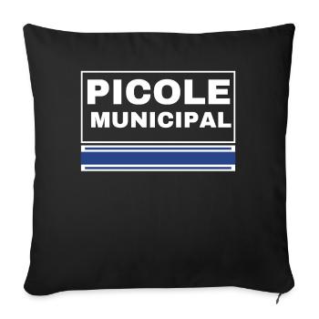 PICOLE MUNICIPAL Logo Bleu - Housse de coussin décorative 45 x 45 cm - noir - Devant