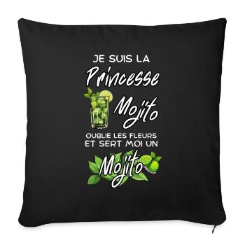 Princesse Mojito: Reine du Mojito - Housse de coussin décorative 45 x 45 cm - noir - Devant