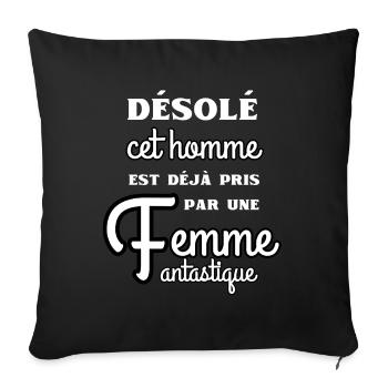 Femme fantastique prise - Housse de coussin décorative 45 x 45 cm - noir - Devant