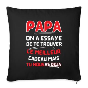 Papa: le meilleur cadeau déjà - Housse de coussin décorative 45 x 45 cm - noir - Devant