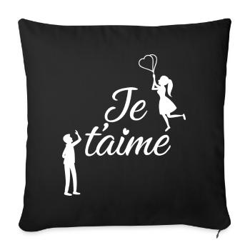 Ich liebe dich - Sofakissenbezug 45 x 45 cm - Schwarz - Vorne