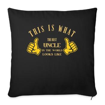 This Is What the Best Uncle Looks Like - Sofa pillowcase 17,3'' x 17,3'' (45 x 45 cm) - black - Front