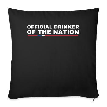 Buveur officiel de la nation - Housse de coussin décorative 45 x 45 cm - noir - Devant