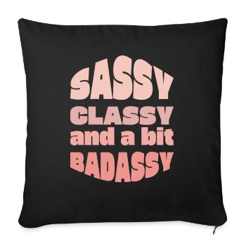 Tee typographie élégante et élégante - Housse de coussin décorative 45 x 45 cm - noir - Devant