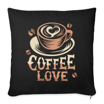 Coffee Love – Perfect Art for Coffee Lovers - Sofa pillowcase 17,3'' x 17,3'' (45 x 45 cm) - black - Front