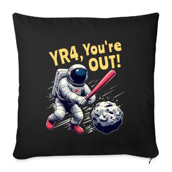 Astéroïde R4 2032 - Défense spatiale - Housse de coussin décorative 45 x 45 cm - noir - Devant