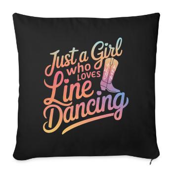 Danse en ligne Danseurs - Housse de coussin décorative 45 x 45 cm - noir - Devant