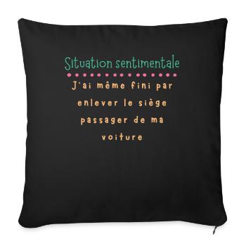 Situation sentimentale — siège retiré - Housse de coussin décorative 45 x 45 cm - noir - Devant
