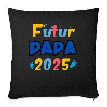 Future Dad 2025 Rainbow - Sofa pillowcase 17,3'' x 17,3'' (45 x 45 cm) - black - Front