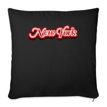 New York Neon Retro Script - Sofakissenbezug 45 x 45 cm - Schwarz - Vorne