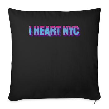 Neon Heart NYC Retro Typography - Sofa pillowcase 17,3'' x 17,3'' (45 x 45 cm) - black - Front