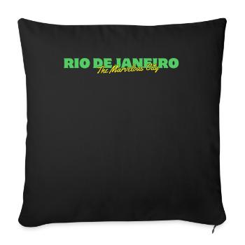 Rio de Janeiro Ville Merveilleuse - Housse de coussin décorative 45 x 45 cm - noir - Devant