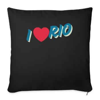 I Love Rio City Spirit - Sofa pillowcase 17,3'' x 17,3'' (45 x 45 cm) - black - Front
