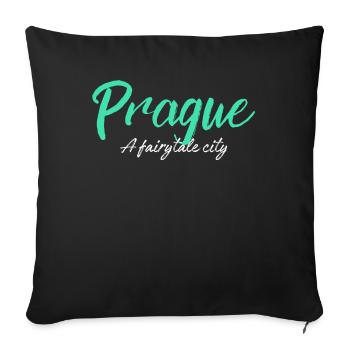 Prague Fairy Tale City - Sofa pillowcase 17,3'' x 17,3'' (45 x 45 cm) - black - Front