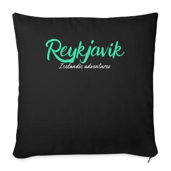 Reykjavik Adventures: Icelandic Explorer - Sofa pillowcase 17,3'' x 17,3'' (45 x 45 cm) - black - Front