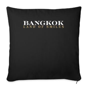 Bangkok Pays des Sourires - Housse de coussin décorative 45 x 45 cm - noir - Devant
