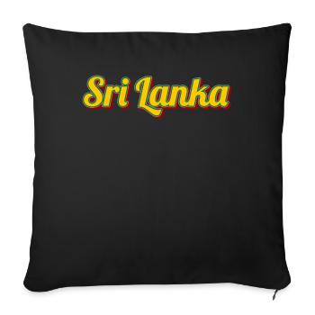 Écriture rétro du Sri Lanka en couleur - Housse de coussin décorative 45 x 45 cm - noir - Devant
