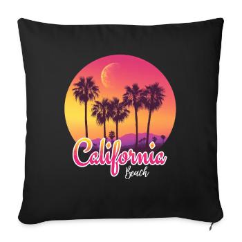 California Beach Sonnenuntergang - Sofakissenbezug 45 x 45 cm - Schwarz - Vorne