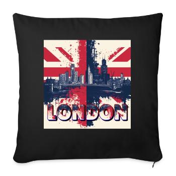 London Skyline Union Jack Splash - Sofa pillowcase 17,3'' x 17,3'' (45 x 45 cm) - black - Front
