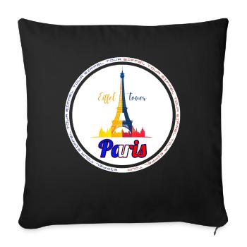 Pariser Eiffelturm-Regenbogen - Sofakissenbezug 45 x 45 cm - Schwarz - Vorne
