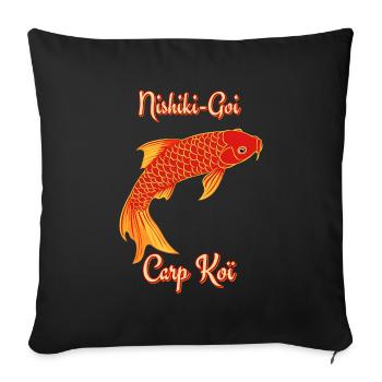 Carpe koi Nishiki-Goi - Housse de coussin décorative 45 x 45 cm - noir - Devant