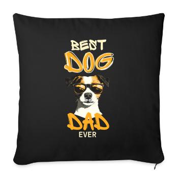 Meilleur Papa de Chien De Tous - Housse de coussin décorative 45 x 45 cm - noir - Devant