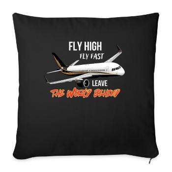 Volez haut Laissez derrière vous le monde - Housse de coussin décorative 45 x 45 cm - noir - Devant