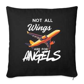 Not All Wings Are for Angels - Sofa pillowcase 17,3'' x 17,3'' (45 x 45 cm) - black - Front