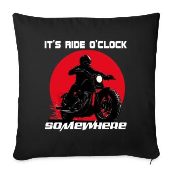 Ride O'Clock Biker - Sofa pillowcase 17,3'' x 17,3'' (45 x 45 cm) - black - Front