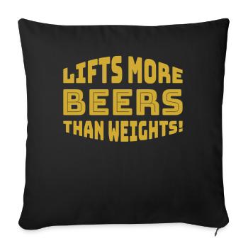 Soulève plus de bières que de poids - Housse de coussin décorative 45 x 45 cm - noir - Devant