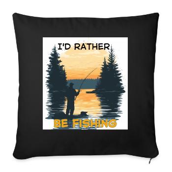 I'D RATHER BE FISHING SUNSET - Sofa pillowcase 17,3'' x 17,3'' (45 x 45 cm) - black - Front