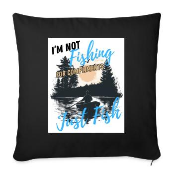 Just Fish, No Compliments - Sofa pillowcase 17,3'' x 17,3'' (45 x 45 cm) - black - Front
