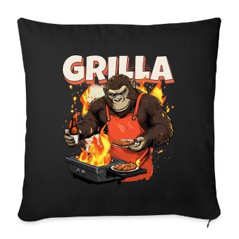 Grilling Grilla Griller Gorilla BBQ Saying Funny - Sofa pillowcase 17,3'' x 17,3'' (45 x 45 cm) - black - Front