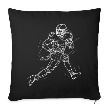 American Footballer Line Art - Sofa pillowcase 17,3'' x 17,3'' (45 x 45 cm) - black - Front