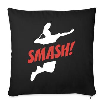 Smash Badminton - Sofa pillowcase 17,3'' x 17,3'' (45 x 45 cm) - black - Front