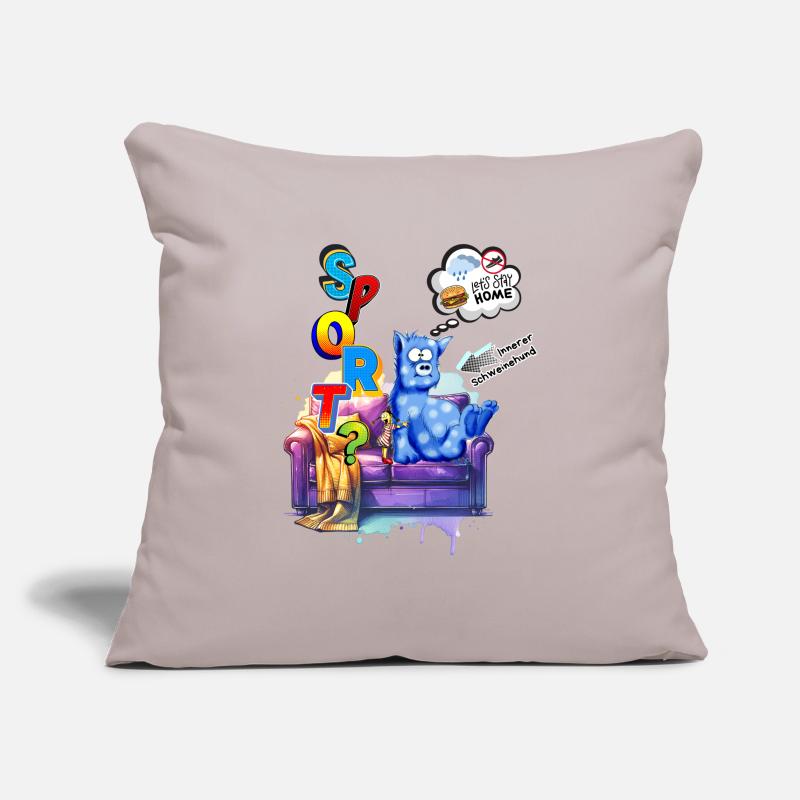 Besiege den inneren Schweinhund. Sport oder Sofa? Sofakissenbezug 45 x 45 cm