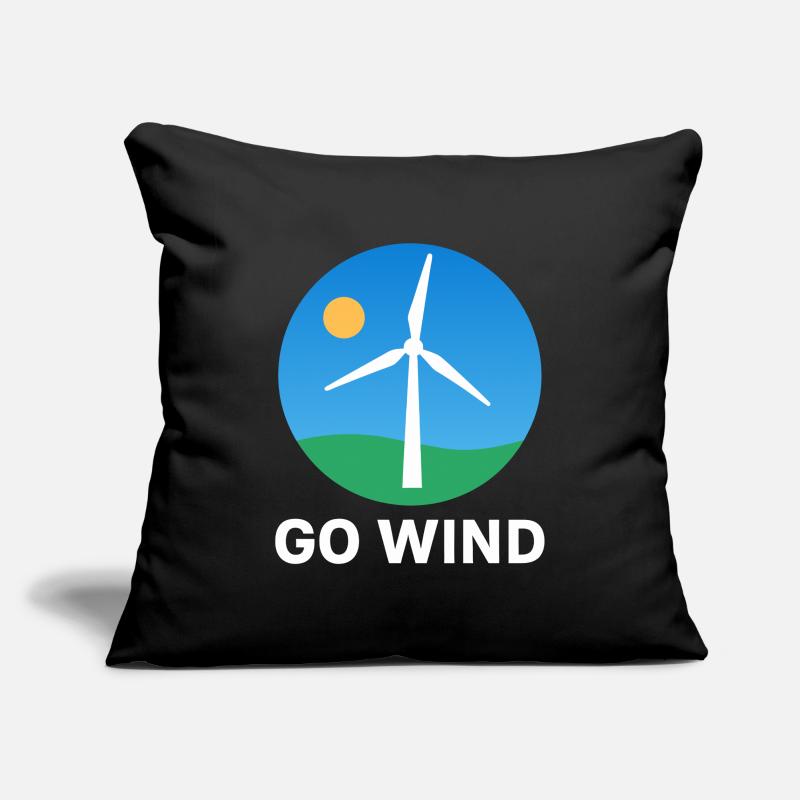 Pour l’énergie éolienne - Clair et durable - L’énergie éolienne Housse de coussin décorative 45 x 45 cm