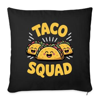 Taco Squad – Fun Fiesta Crew - Sofa pillowcase 17,3'' x 17,3'' (45 x 45 cm) - black - Front