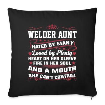 Awesome Welder Aunt - Sofa pillowcase 17,3'' x 17,3'' (45 x 45 cm) - black - Front
