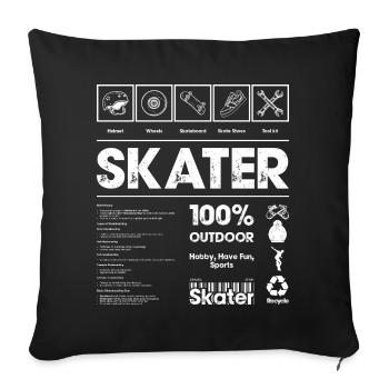 Bold Skateboard Outdoor Print - Sofa pillowcase 17,3'' x 17,3'' (45 x 45 cm) - black - Front