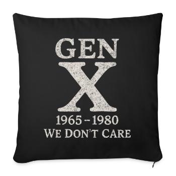 Génération X - On s’en fiche - Housse de coussin décorative 45 x 45 cm - noir - Devant