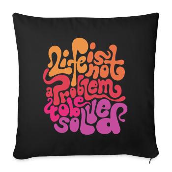Verbiage psychédélique - Housse de coussin décorative 45 x 45 cm - noir - Devant
