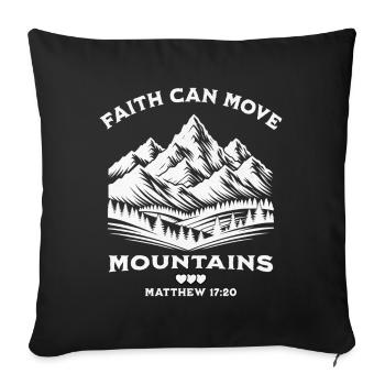 Belief in Mountains Motif - Sofa pillowcase 17,3'' x 17,3'' (45 x 45 cm) - black - Front