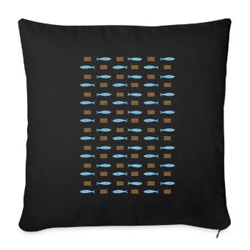 Minimalist Sardines and Waves Pattern for Summer - Sofa pillowcase 17,3'' x 17,3'' (45 x 45 cm) - black - Front