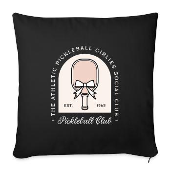 Pickleball sport filles club équipe joueuse - Housse de coussin décorative 45 x 45 cm - noir - Devant